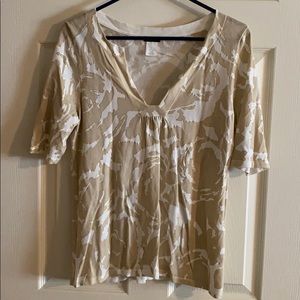 J Crew cream top w/gold accent, size small